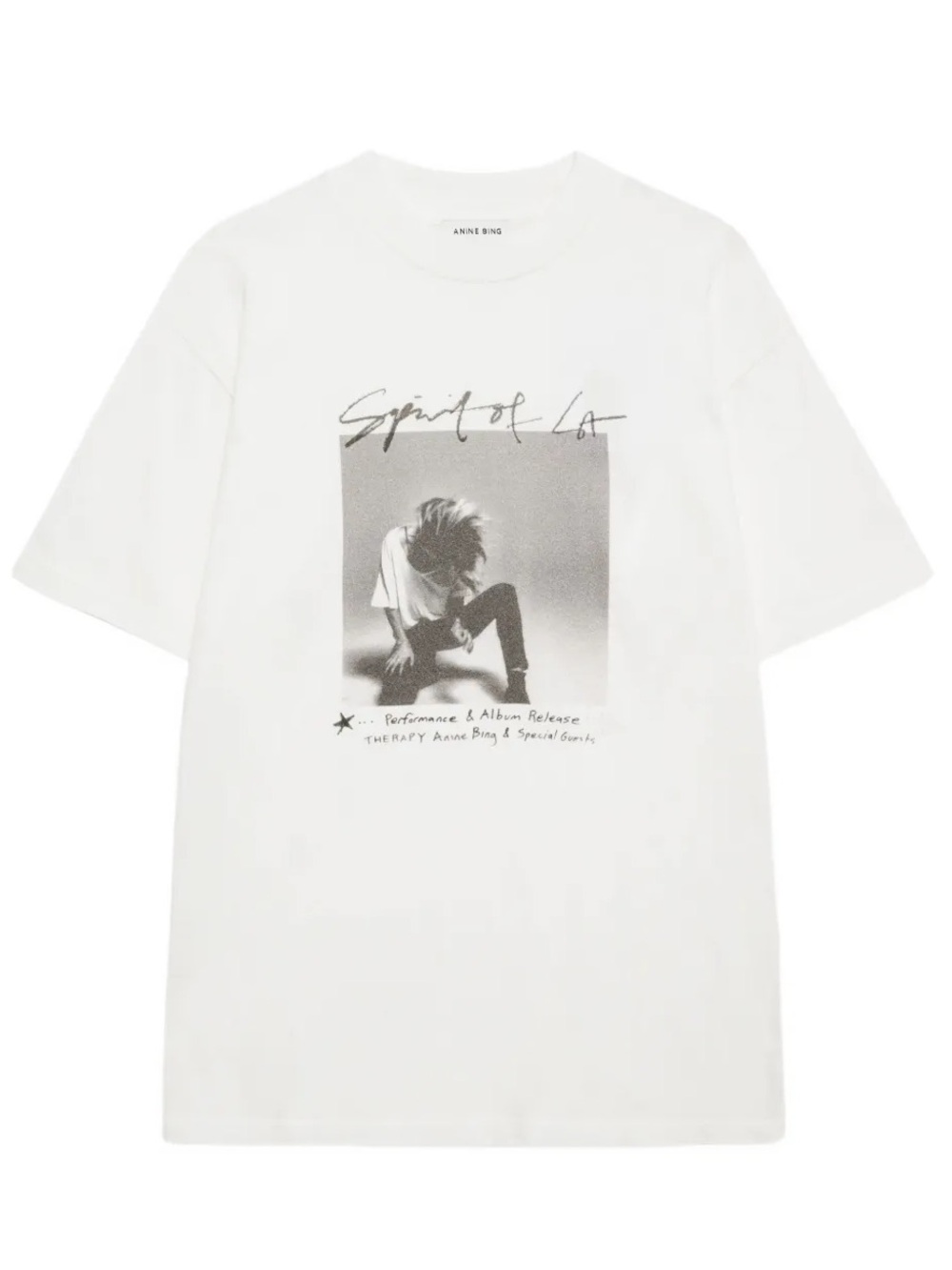 Anine Bing Ashton Photograph Print T-shirt Tee in Ivory / White NWT